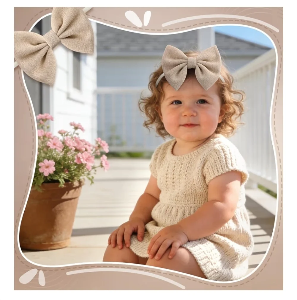 4 Pcs Soft Baby Bow Headbands